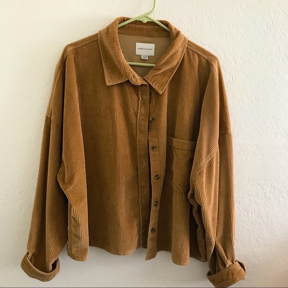 American Eagle Outfitters Cropped Corduroy Shirt XXL